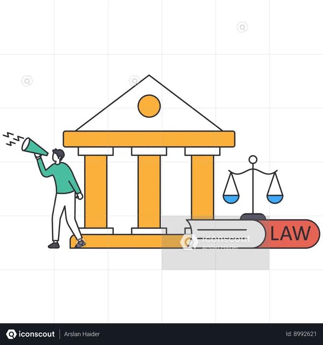 Businessman telling about legal rules  Illustration