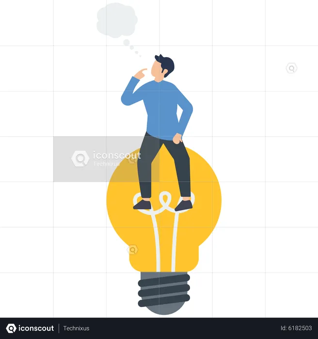 Businessman think about business strategy  Illustration