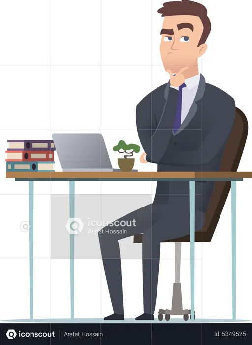 Businessman thinking  Illustration