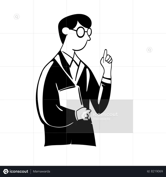 Businessman thinking about business  Illustration
