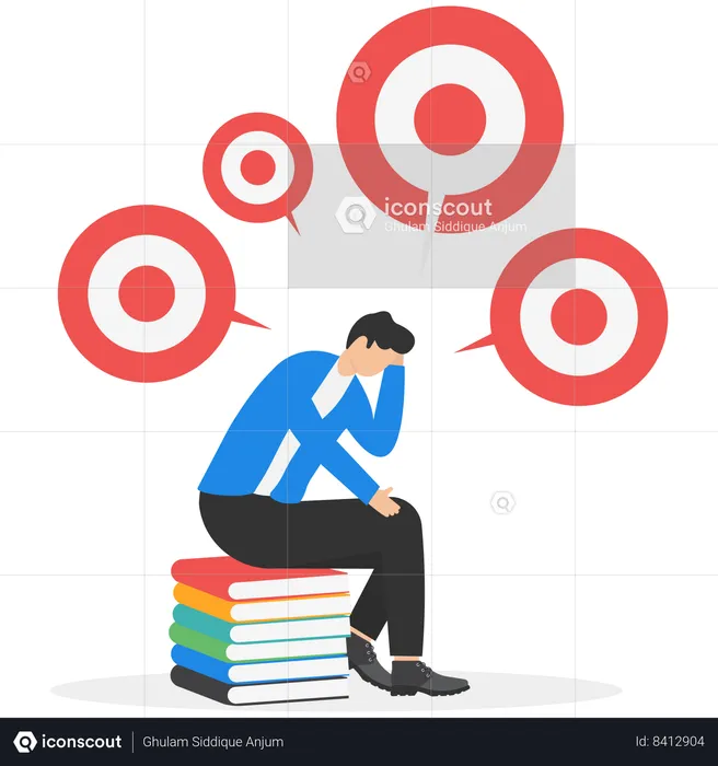 Businessman thinking about business goal  Illustration