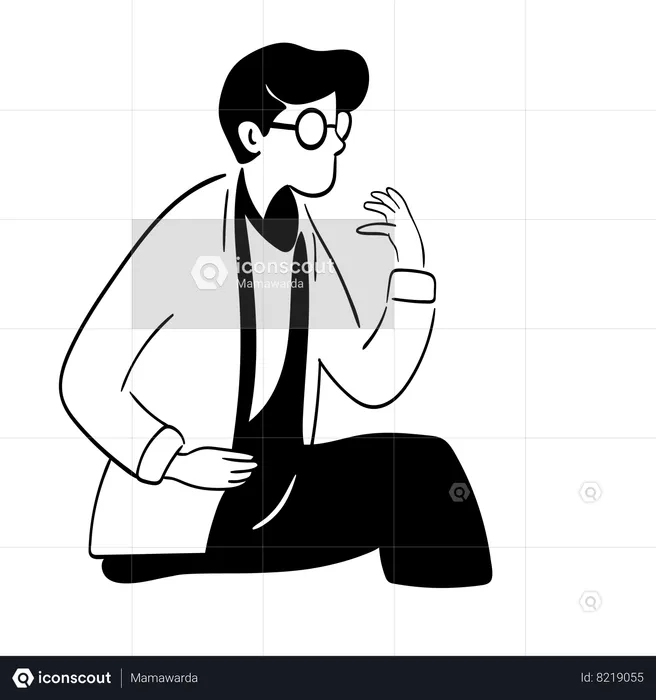 Businessman thinking about business idea  Illustration