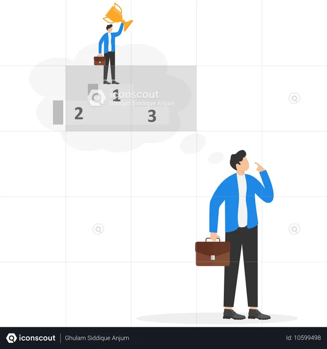 Businessman thinking about business success  Illustration