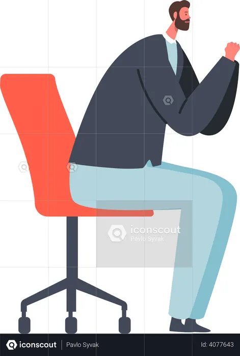 Businessman thinking about idea  Illustration