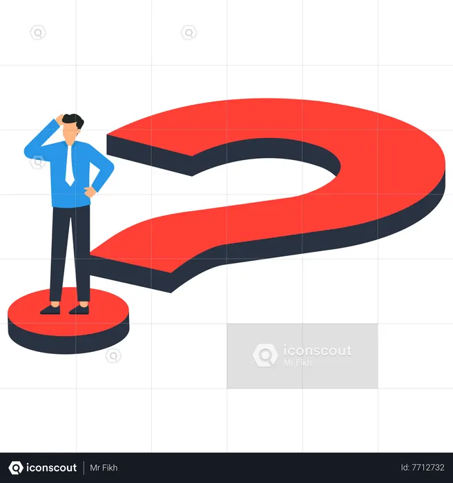 Businessman thinking about solution  Illustration