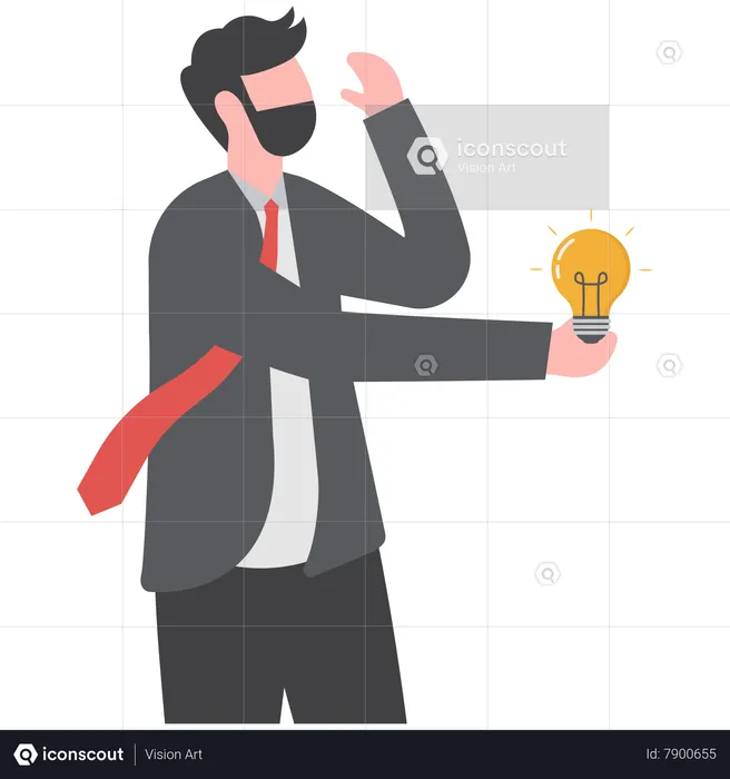 Businessman thinking idea  Illustration