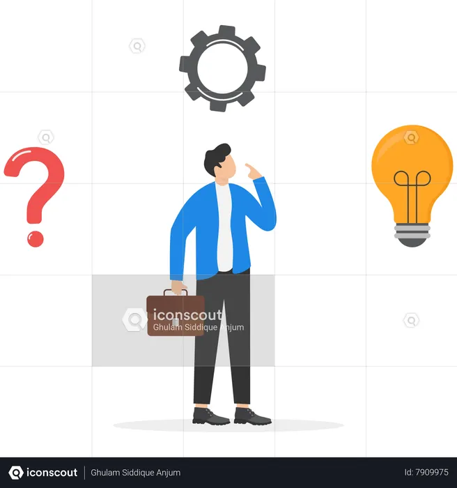 Businessman thinking solution  Illustration