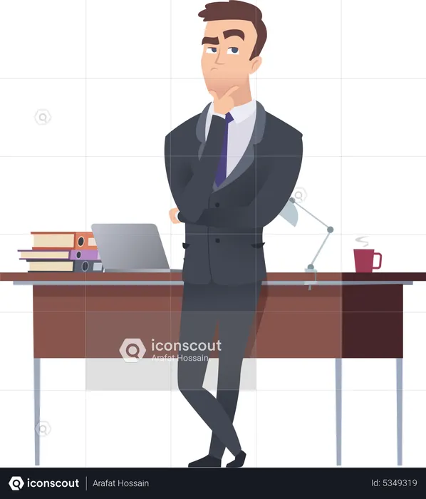 Businessman thinking something  Illustration