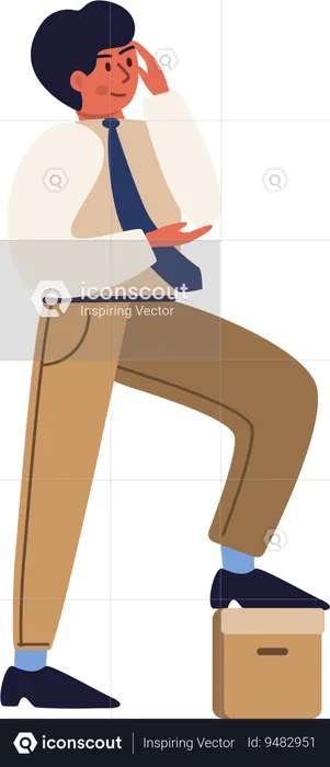 Businessman thinking something  Illustration