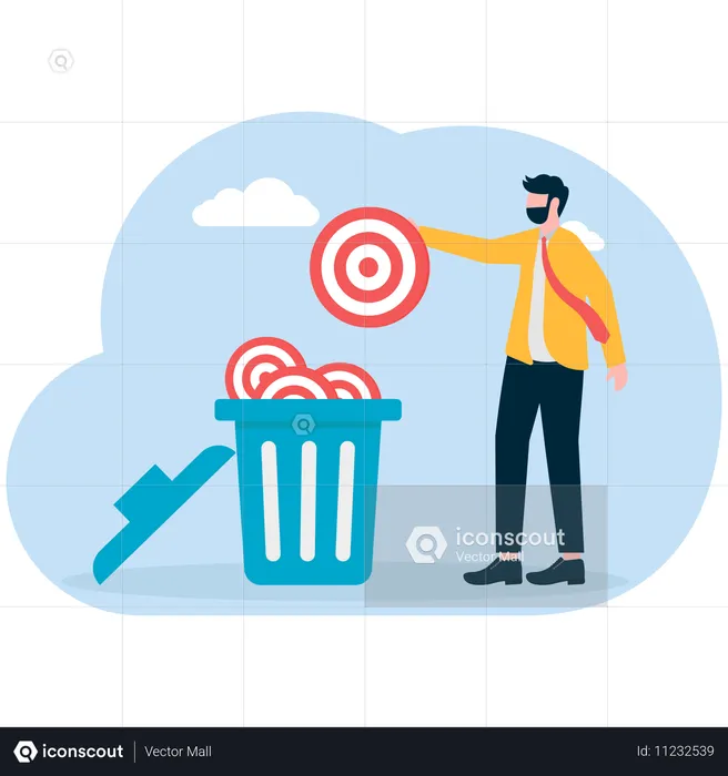 Businessman throwing business target  Illustration