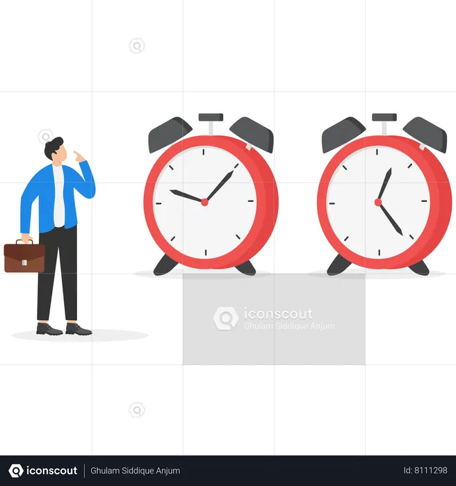 Businessman to control time  Illustration