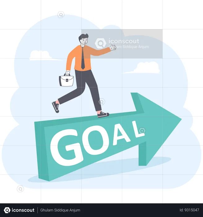 Businessman to Reach a Goal  Illustration