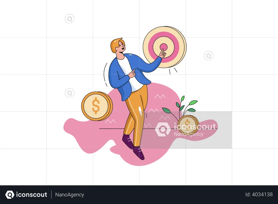 Businessman towards target  Illustration