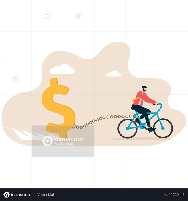 Businessman trapping dollar sign  Illustration