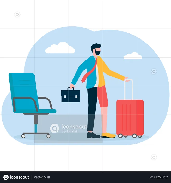 Businessman travelling abroad  Illustration