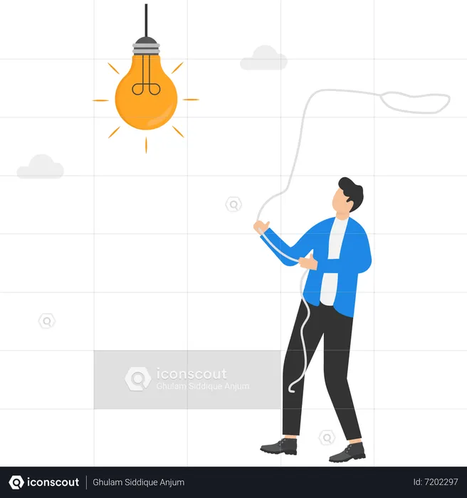 Businessman try to catch idea  Illustration