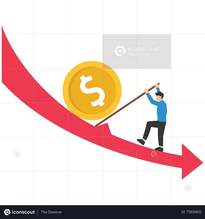 Businessman trying for Stable Growth  Illustration