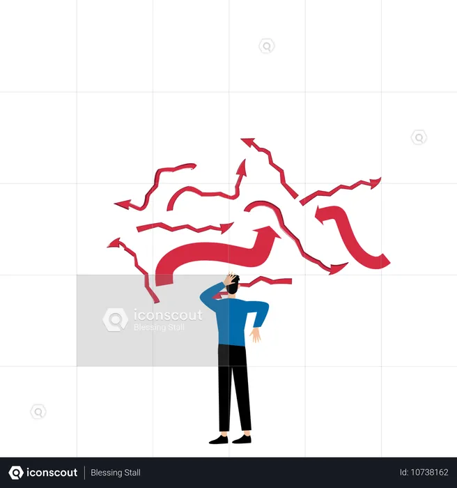 올바른 길을 결정하려는 사업가  일러스트레이션