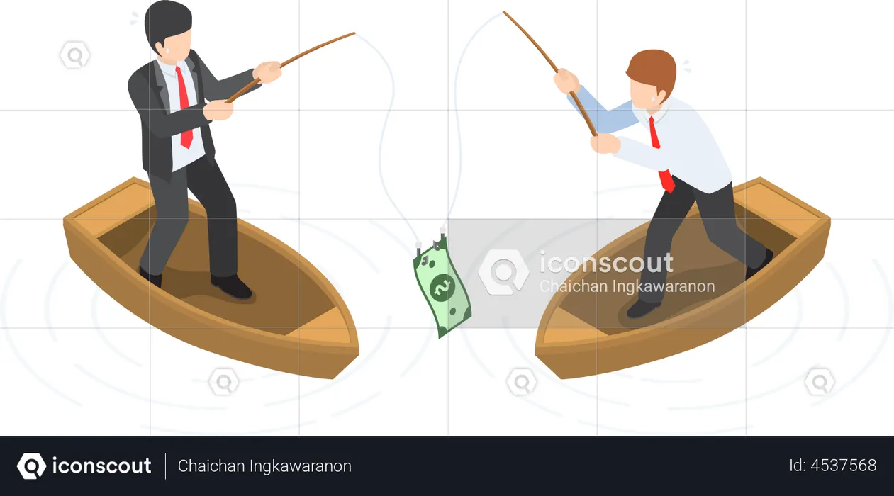 Businessman trying to win leadership  Illustration