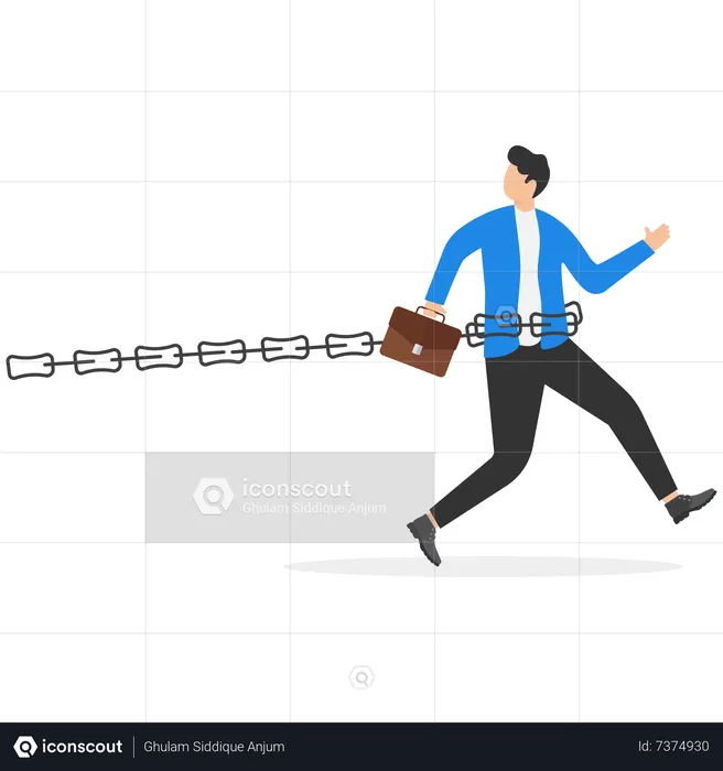 Businessman trying too hard to reach for achievement but fail with limitation  Illustration