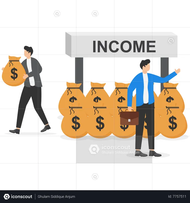 Businessman unaware of his income being stolen behind his back  Illustration