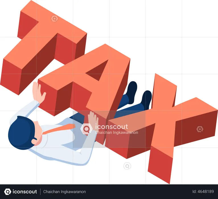 Businessman under tax  Illustration
