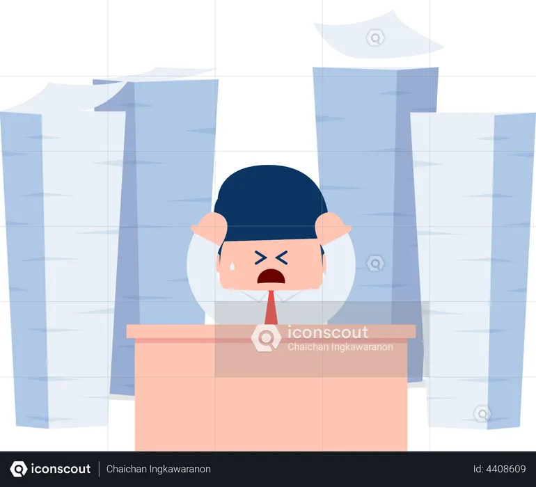 Businessman under work pressure  Illustration