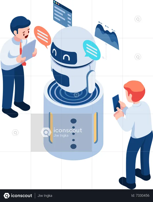 Businessman use AI  Illustration