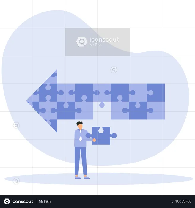 Businessman use the ladder to spell the arrow symbol diagram  Illustration