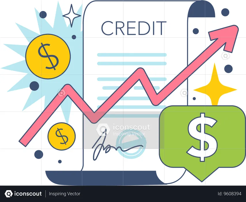 Businessman viewing analysis growth  Illustration