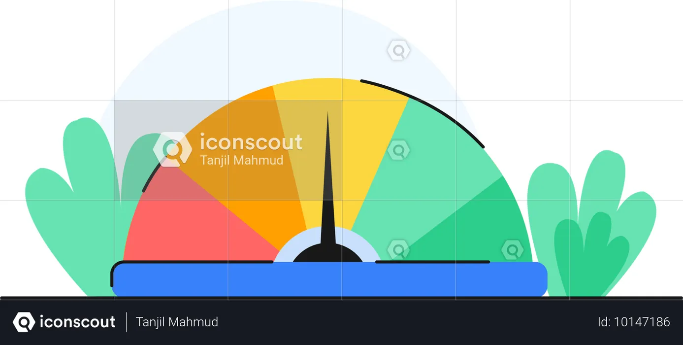 Businessman viewing Score Meter  Illustration