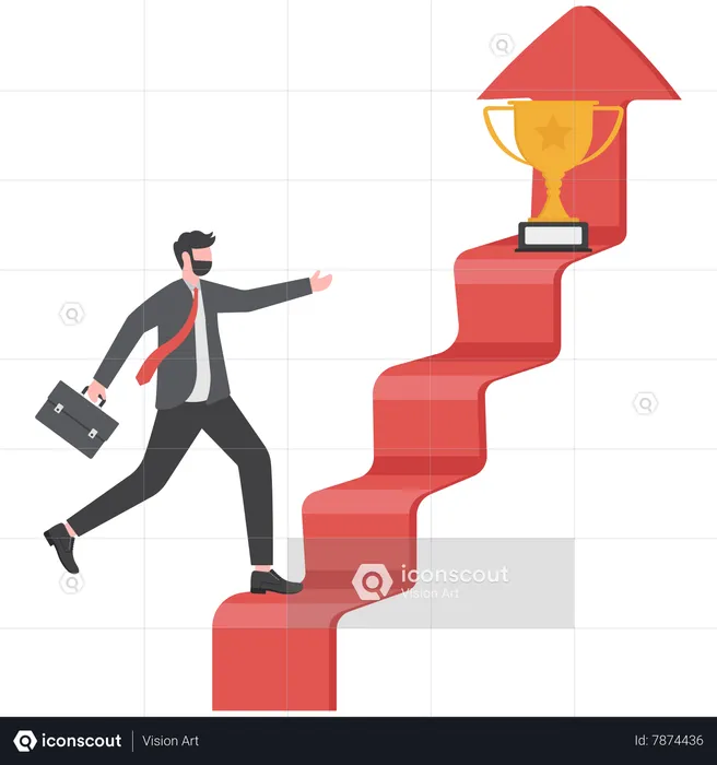 Businessman walk to business success  Illustration