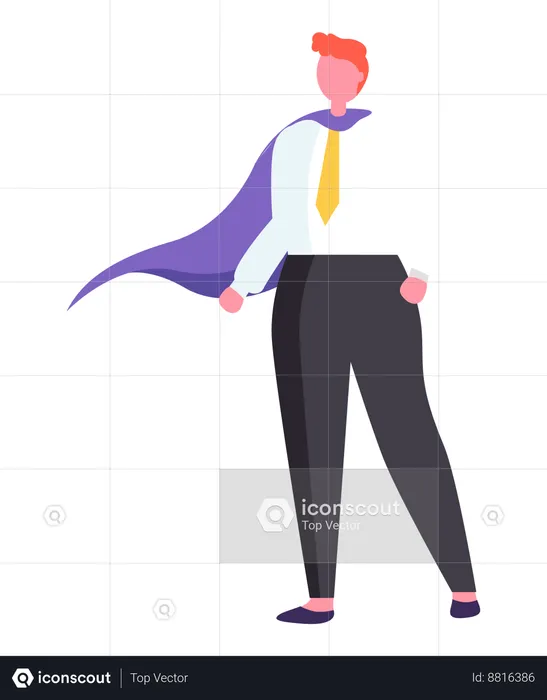 Businessman wants to be superheo  Illustration