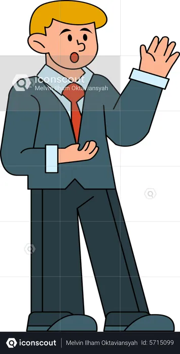 Businessman Waving Hand  Illustration