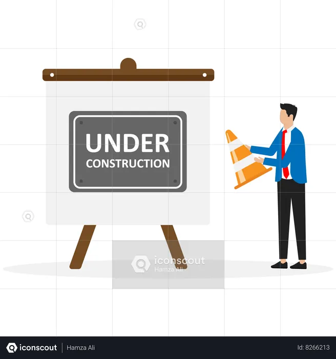 Businessman website is under maintenance  Illustration