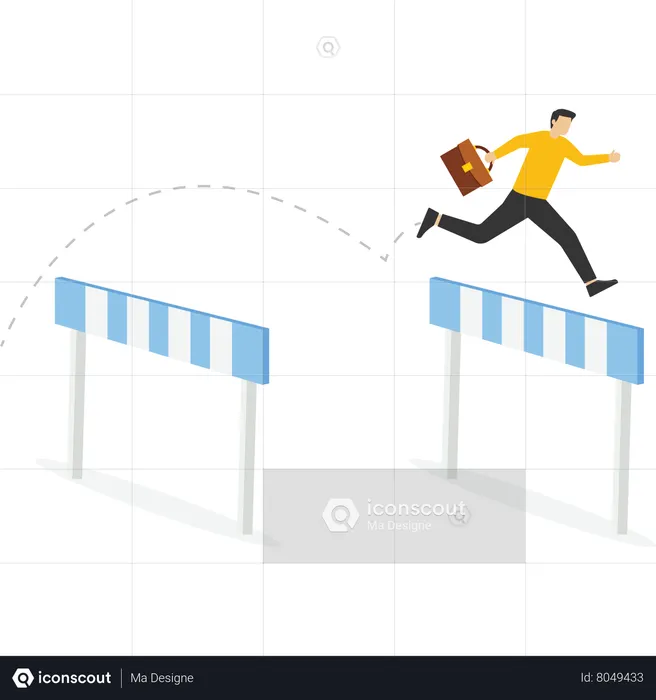 Businessman win in business competition  Illustration