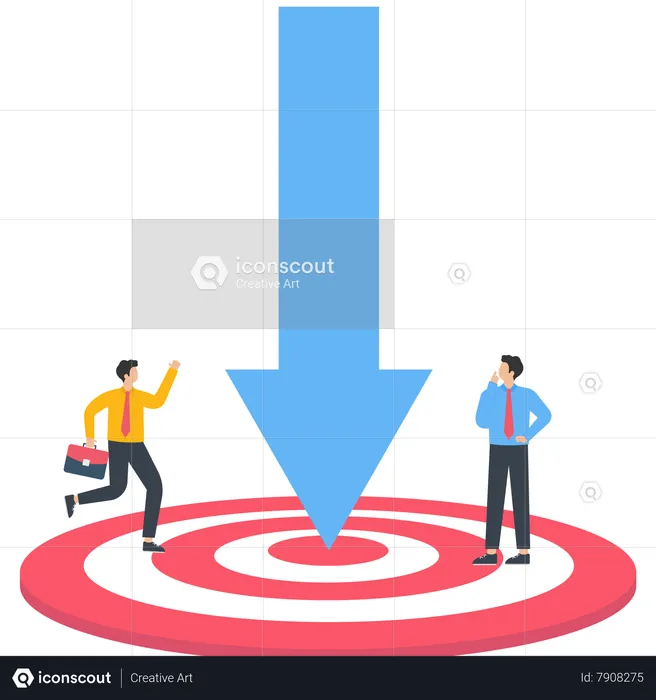Businessman with an arrow hit on a target  Illustration