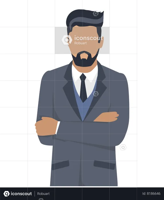 Businessman with beard  Illustration