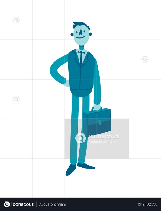 Businessman with Briefcase  Illustration