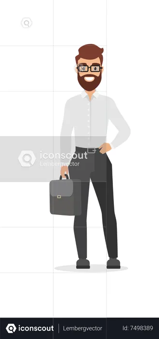 Businessman With Briefcase  Illustration