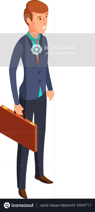 Businessman With Briefcase  Illustration