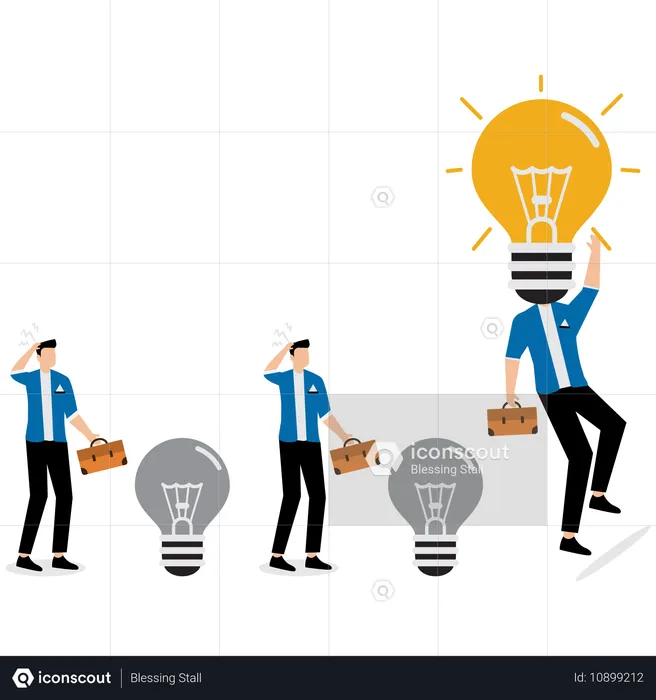 Businessman with bright business idea  Illustration