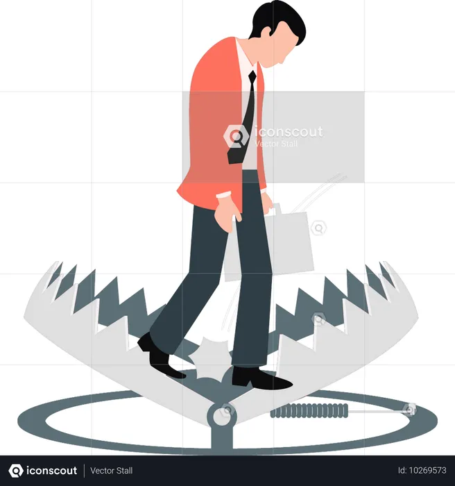 Businessman with business debt  Illustration