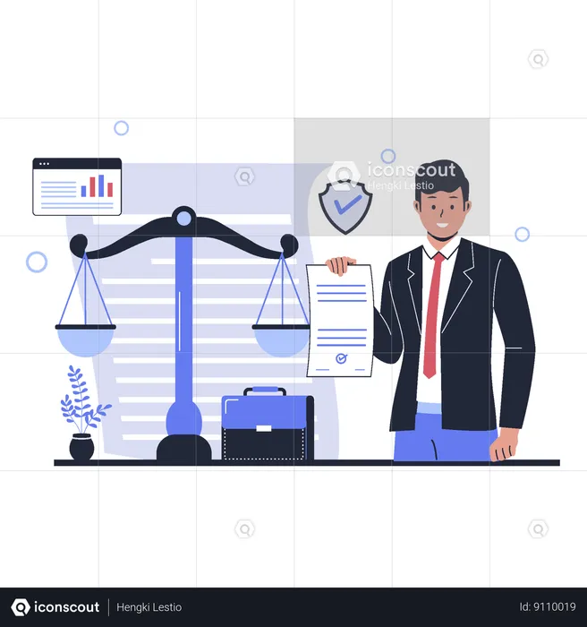 Businessman with Business legal service  Illustration