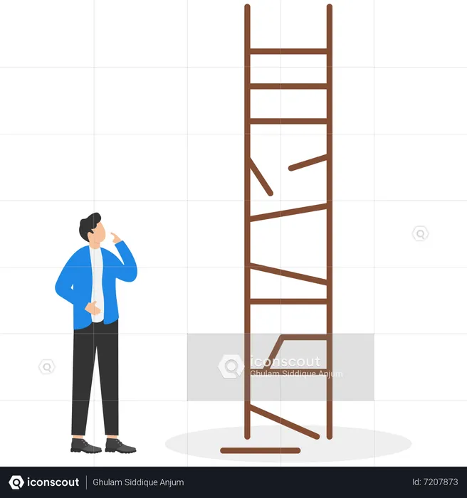 Businessman with business obstacles  Illustration