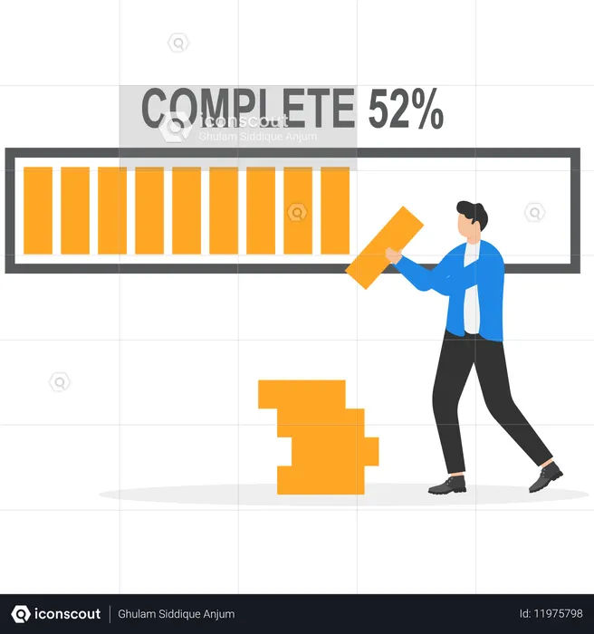 Businessman with Business solutions and difficult problem solving process  Illustration