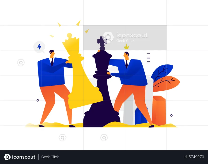 Businessman with business strategy  Illustration