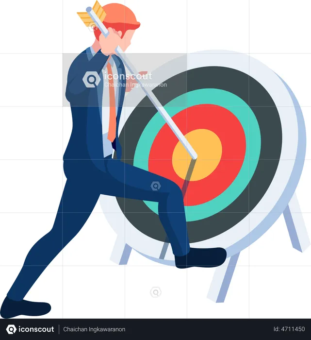 Businessman with business target  Illustration