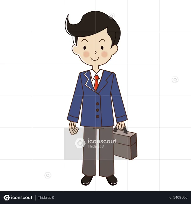 Businessman with case bag  Illustration