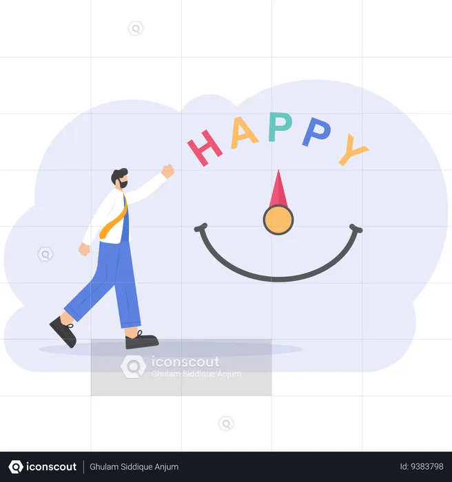 Businessman with checked happiness  Illustration